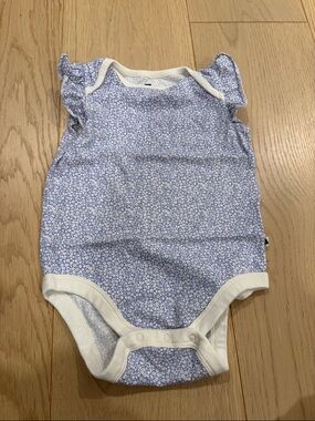 GAP Baby Floral Long Sleeve Top - Light Purple & Cream Trim